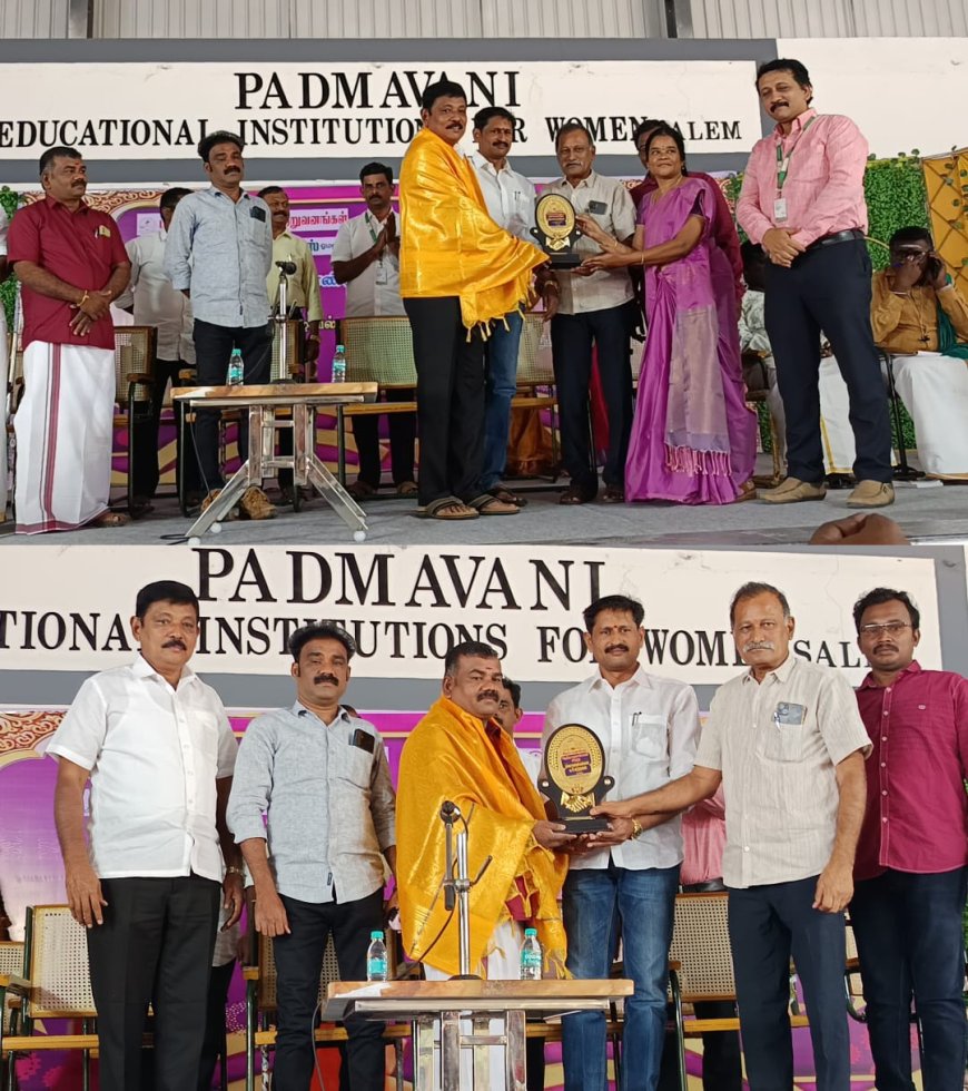 ஓமலூர் பத்மவாணி மகளிர் கலை கல்லூரியில் புத்தாண்டை ஒட்டி சிறந்த சாதனையாளர் விருது வழங்கும் விழா நடைபெற்றது