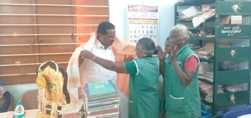 பதவிக்காலம் நிறைவுற்றதை முன்னிட்டு அனைவருக்கும் விருந்தளித்து பிரிவு உபசாரம் செய்த ஊராட்சி மன்ற தலைவர்...