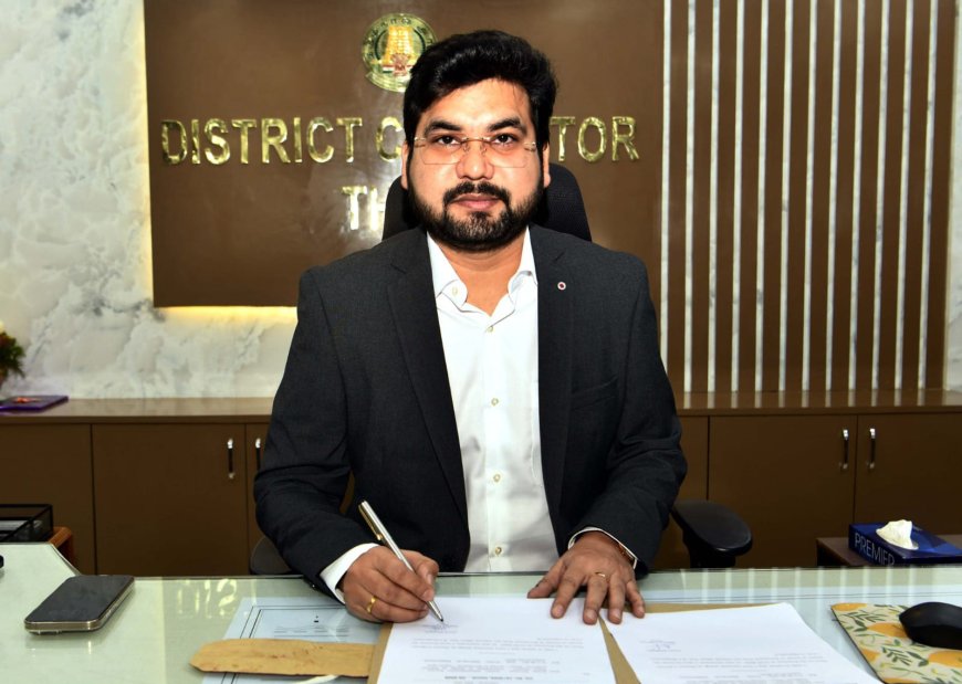 தேனி மாவட்டத்தில் புதிய ஆட்சியர் பொறுப்பேற்பு...