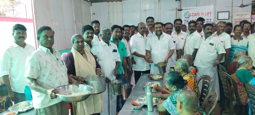 தமிழக முதல்வர் மு.க.ஸ்டாலின் 72-வது பிறந்தநாளை முன்னிட்டு  ஆதரவற்ற முதியோர்களுக்கு காலை உணவு வழங்கப்பட்டது...