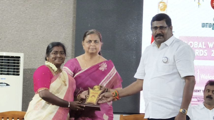 சமூகம் மற்றும் பரதநாட்டிய துறையில் பல்வேறு சாதனைகள் புரிந்த பொன்மேனி டால்பின் பள்ளி பரதநாட்டிய ஆசிரியை ஜெகதீஸ்வரிக்கு விருது...