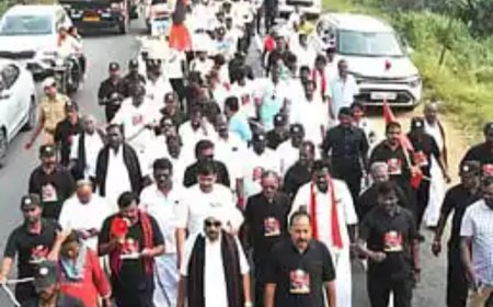 சமத்துவத்தின் பாதையில் வைகோ திருச்சியில் ஒற்றுமை முழங்க, இரண்டாம் நாளில் 14 கி.மீ. நடைப்பயணம்