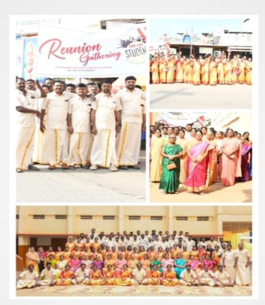 **28 ஆண்டுகளுக்குப் பின் பள்ளி நட்பு ஆசிரியர்–மாணவர் பாசத்தில் நெகிழ்ந்த வத்தலகுண்டு புனித தோமையார் நடுநிலைப் பள்ளி!**