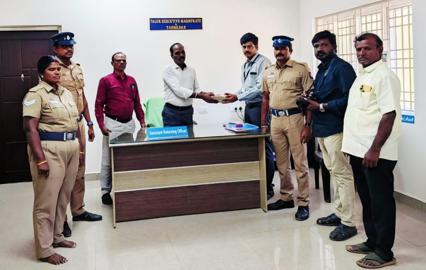 லால்குடி பகுதியில் தேர்தல் பறக்கும் படையினரால் ஆவணம் இன்றி கொண்டு வந்த 4.70 லட்சம் பறிமுதல்...
