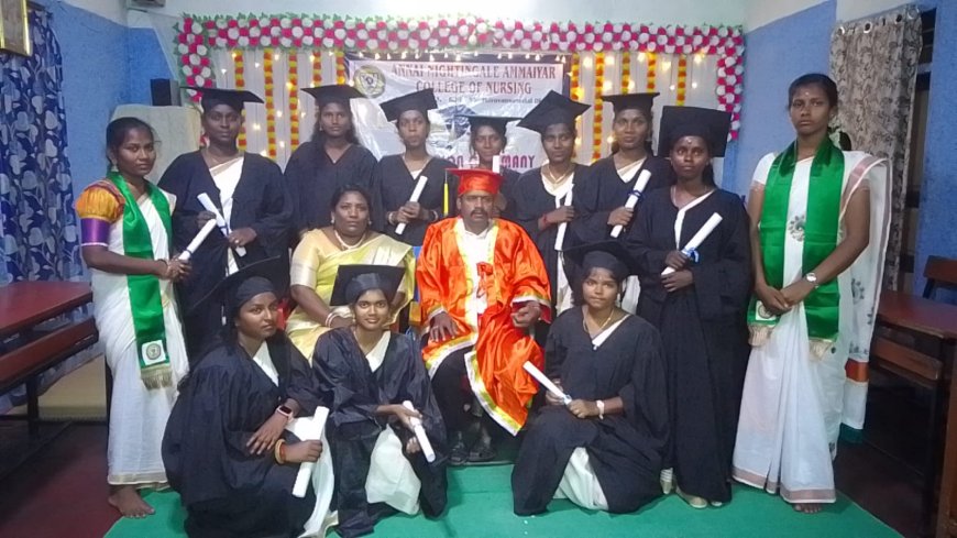 வேட்டவலம் அன்னை நைட்டிங்கேல் கல்லூரியில் செவிலியர் பட்டமளிப்பு விழா!