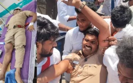 திருச்சியில் தவெக தலைவர் விஜய் பிரச்சாரத்தின் போது பரபரப்பு: கார் மோதி காவலர் காயம்!