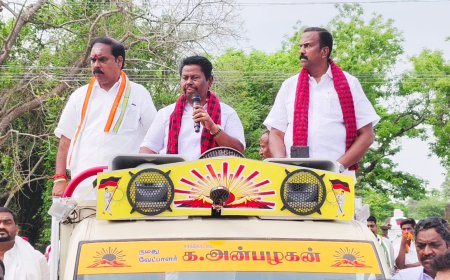 தீவிர வாக்கு சேகரிப்பில் ஈடுபட்ட  திமுக வேட்பாளர் சாக்கோட்டை க.அன்பழகன்...