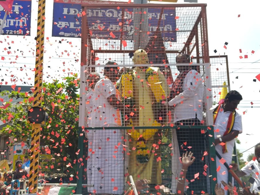 திமுக கூட்டணி கட்சிக்கு ஒதுக்கப்பட்ட மணப்பாறை தொகுதி மனித நேய மக்கள் கட்சி வேட்பாளருக்கு உற்சாக வரவேற்பு...