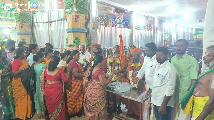 பண்ணாரி மாரியம்மன் குண்டம் பெருந்திருவிழாவை முன்னிட்டு அனைத்திந்திய இந்து திருக்கோயில்கள் பாதுகாப்பு சங்கத்தின் சார்பாக உணவு பொருட்கள் வழங்கும் விழா!
