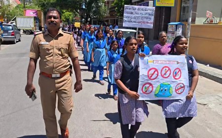 சர்வதேச போதைப்பொருள் ஒழிப்புதினம்: 500 மாணவர்களுக்கு விழிப்புணர்வு ஏற்படுத்திய உறையூர் காவல்துறை