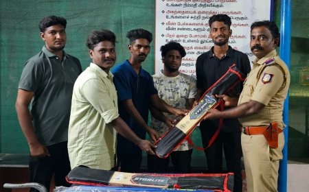 போதைப்பழக்கத்தை ஒழித்து, நல்வழியில் இளைஞர்களை வழிநடத்தும் திருச்சி மாநகர காவல்துறை – கிரிக்கெட் உபகரணங்கள் வழங்கி விழிப்புணர்வு ஏற்படுத்திய உறையூர் காவல் நிலையம்