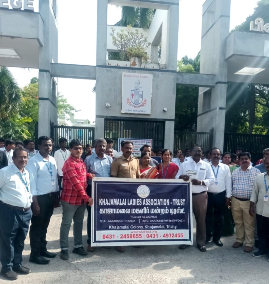 பிஷப் ஹீபர் கல்லூரியில் போதை ஒழிப்பு விழிப்புணர்வு கையெழுத்து இயக்கம்